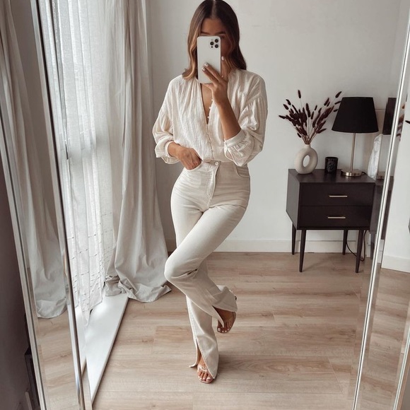 Zara | Jeans | Zara Slim Flared Slitted 